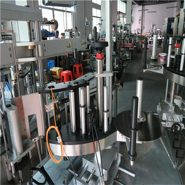 Պլաստմասե / Ապակե շշերի երկկողմանի պիտակավորման մեքենա, քառակուսի շշերի պիտակավորող